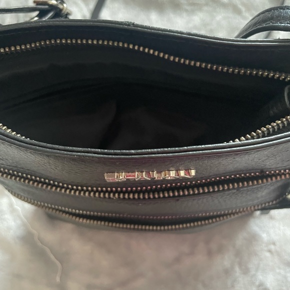 Estalon Black Leather Crossbody Purse with Over the Shoulder Long Strap - Picture 6 of 6